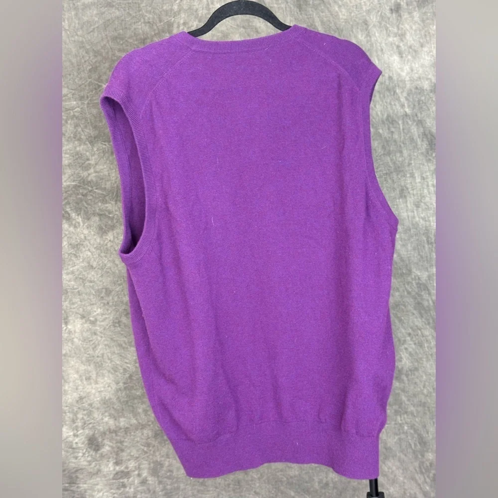 Peter Millar 100% Cashmere Sweater Vest | Atlanta Athletic Club | Purple | XL